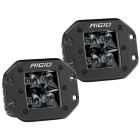 Rigid Industries LED Spot Light D-Series Dually PRO Flush Mount Midnight Edition Pair