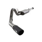 aFe Cat-Back Exhaust System Mach Force XP 3" to 3-1/2" Stainless Steel With Black Tips 3.5L EcoBoost F-150 2011-2014