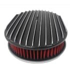 CJ Classics Air Cleaner Full Finned Black Aluminum Oval 12" X 2"