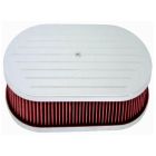 CJ Classics Air Cleaner Oval Polished Aluminum Ball Milled 15" X 2"