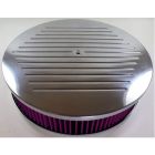 CJ Classics Air Cleaner Polished Aluminum Ball Milled With Flat Base 14" X 4"