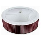 CJ Classics Air Cleaner Muscle Car Style Stainless Steel 14" x 3" With Recessed Base