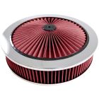 CJ Classics Air Cleaner Chrome Top Flow With Flat Base 14" X 3"