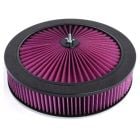 CJ Classics Air Cleaner Black Top Flow With Recessed Base 14" X 3"