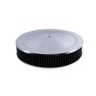 CJ Classics Air Cleaner Chrome Muscle Car-Style 14"X3" Recessed Base With Black Washable Filter