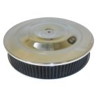 CJ Classics Air Cleaner Performance Chrome With Black Washable Filter 14" X 3"