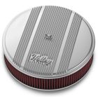 Holley Air Cleaner Power Shot 14" Round Polished Aluminum Finned For 4-Barrel Carburetors