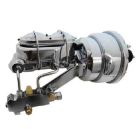 7" Chrome Power Brake Booster Conversion Kit Auto Transmission Chevy C10 60-66 w/ 1-1/8" Bore Dual Bowl Master Cylinder