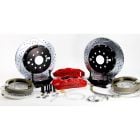 Baer Brakes Rear Brake System Pro-Plus 14" Red With Park Brake For 5 X 5 Torino Late Big Style Bearing 9" Ford Axle