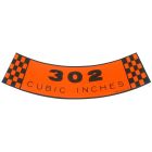 Air Cleaner Decal 302 Bronco 1966-1977