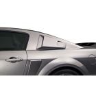Cervini E-Style Unpainted Quarter Window Scoop Pair Mustang 05-14 w/ Screened Vents