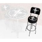 Barstool With Backrest Ford Mustang Tri-Bar Running Horse