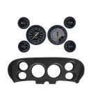 Classic Instruments 6-Gauge Set Gray Auto Cross Series With Scott Drake Black 6-Hole Instrument Bezel Mustang 1969-1970