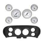 Classic Instruments 6-Gauge Set White Hot Series With Scott Drake Black 6-Hole Instrument Bezel Mustang 1969-1970