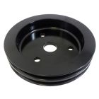 CJ Classic Trucks Single 2-Groove Crankshaft Pulley Aluminum Black For Short Water Pump Small Block Chevrolet 1960-1968
