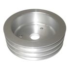 CJ Classic Trucks 3-Groove Crankshaft Pulley Aluminum Satin For Short Water Pump Small Block Chevrolet 1960-1968