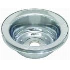 CJ Classic Trucks Single Groove Crankshaft Pulley Steel Chrome For Long Water Pump Small Block Chevrolet 1969-1987
