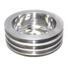 CJ Classic Trucks Crankshaft Pulley 3-Groove Aluminum Polished For Long Water Pump Small Block Chevrolet 1969-1987