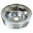 CJ Classic Trucks Single 3-Groove Crankshaft Pulley Steel Chrome For Long Water Pump Small Block Chevrolet 1969-1987