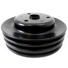 CJ Classic Trucks Single 3-Groove Crankshaft Pulley Steel Black For Long Water Pump Small Block Chevrolet 1969-1987