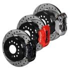Wilwood Dynalite Rear Disc Brake Kit W/ Drill/Slot Rotors Mustang 65-73 For 2.66" Axle Offset 8"/9" Small Bearing