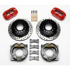 Wilwood Rear Big Brake Kit Superlite With Emergency Brake / Drilled/Slotted Rotors / Red Calipers Chevrolet C10 1963-1987