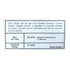 Decal Emission Pre 70 Boss Mustang 302 Manual Transmission 1969-1970