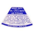 Jim Osborn Reproductions Air Cleaner Decal Heavy Duty Oil Bath Service Instructions F-100 1954-1956