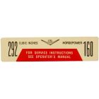 Jim Osborn Reproductions Air Cleaner Decal 160 292 V8 F-100 1961-1964