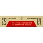 Jim Osborn Reproductions Air Cleaner Decal 139 223 6-Cylinder F-100 1957-1960