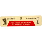 Jim Osborn Reproductions Air Cleaner Decal 150 240 6-Cylinder F-100 1965-1967