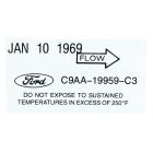 Decal Air Conditioner Dryer 1969 Mustang