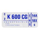 Decal Engine Code 351 2V 1973 Mustang