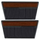 Door Panel Deluxe With Woodgrain Inserts Black Pair Bronco 1968-1977
