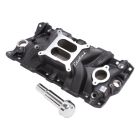 Edelbrock Performer EPS Intake Manifold with Oil Fill Tube for Small Block Chevy Black Finish