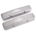 Edelbrock Classic Series Valve Cover Satin without Breather Hole Pair Small Block V8 Chevy 1959-1986