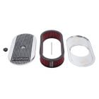 Edelbrock Air Cleaner Elite II Series Polished Oval With 2-1/2" Element For Single 4-Barrel Carburetor