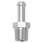Edelbrock Heater Hose End Fitting Aluminum Anodized Clear Straight With 3/8" NPT And 3/8" Barb