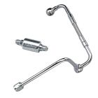 Edelbrock Fuel Line Dual-Feed Chrome With Polished Filter For Thunder AVS/ AVS2 Carburetors