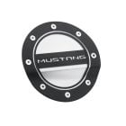 Drake Muscle Cars Fuel Door Comp Series Matte Black With Silver Accents And Mustang Logo 2015-2023