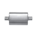 Gibson CFT Superflow Muffler 4" X 9" X 13" Oval Stainless Steel 2-1/4" Center Inlet/ Outlet Universal