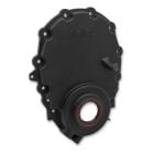 Holley Timing Chain Cover With Crank Sensor Black Chevrolet Small Block