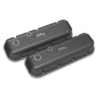 Holley Vintage Series Valve Covers Aluminum Satin Black Machined Finned Big Block Chevy
