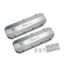 Holley Valve Cover Sniper Fabricated Aluminum Silver With 1/4" Thick Billet Rail Pair Big Block Chevrolet 396-454 1965-2000
