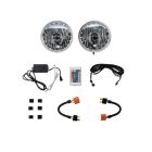 Redline Lumtronix Headlight Halogen LED Halo Multi-Color Black Illusion Pair 1969 Mustang