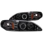 Headlight Kit One-Piece Projector Halo Black Mustang 1994-1998