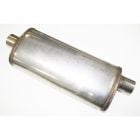 JBA 304 Stainless Steel Straight-Through Muffler with 2-1/2” Offset Inlet/Center Outlet