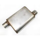 JBA 3” Chambered Stainless Steel Offset Inlet/Center Outlet Exhaust Muffler