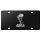 License Plate Black Stainless Steel With 3D Cobra Logo