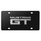 License Plate Black Stainless Steel With 3D Mustang GT Logo